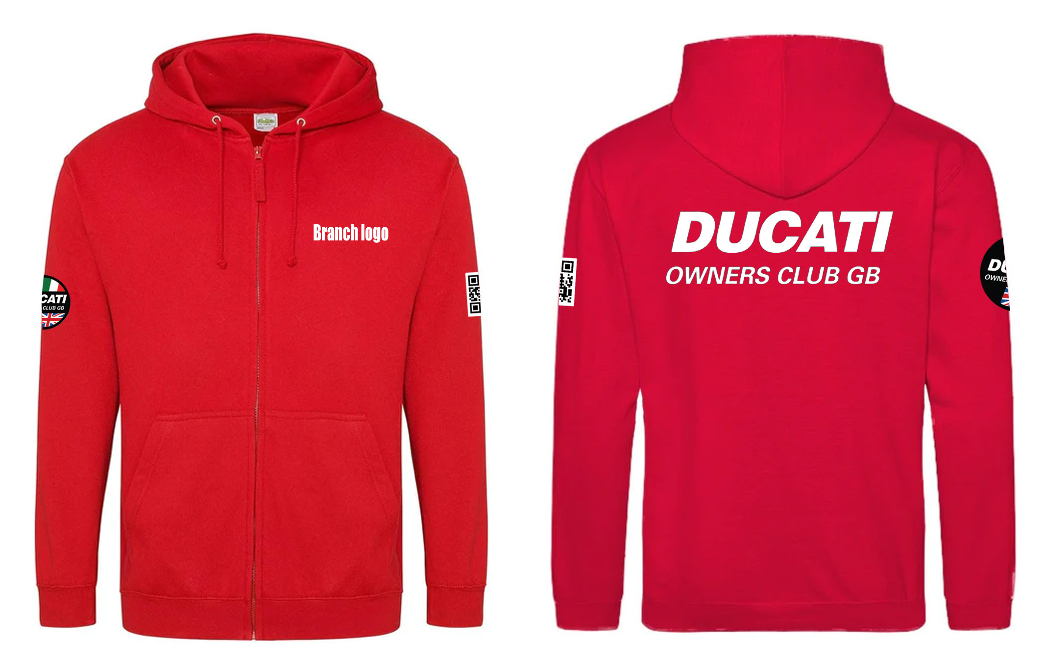 Ducati Owners Club Branch Zipped Hoody
