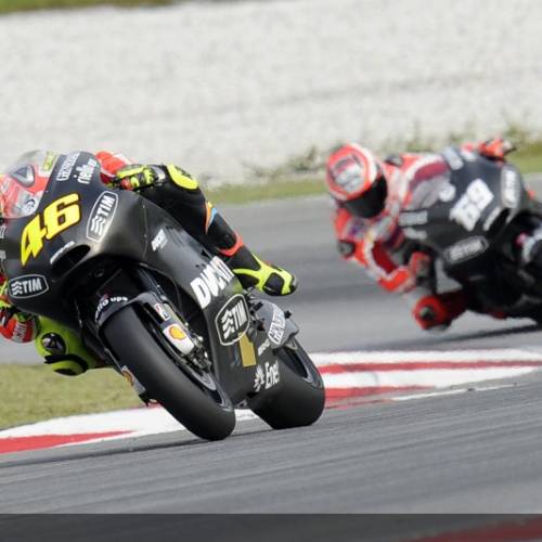 Rossi and Hayden first MotoGP test 2012